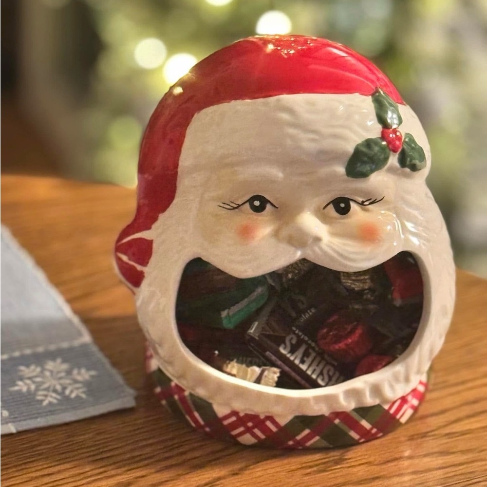 Santa Claus Candy Dish - Red and White